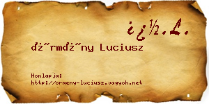 Örmény Luciusz névjegykártya